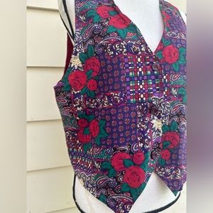 Silk Boho Floral Vest